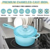 image:imageEfar 1Qt amp 2Qt amp 3Qt Sauce Pan Set with Selfbasting Lids GreenLight Blue