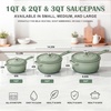 image:imageEfar 1Qt amp 2Qt amp 3Qt Sauce Pan Set with Selfbasting Lids GreenPistachio Green