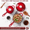 image:imageEfar 1Qt amp 2Qt amp 3Qt Sauce Pan Set with Selfbasting Lids GreenRed