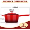 image:imageEfar 1Qt amp 2Qt amp 3Qt Sauce Pan Set with Selfbasting Lids GreenRed