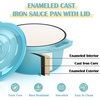 image:imageEfar 1Qt amp 2Qt Enameled Cast Iron Sauce Pan Set with Selfbasting Lids  Small Heavy Duty Dutch Oven Pot for All Kitchen Stove InductionReady amp Easy Clean PinkLight Blue