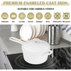 image:imageEfar 1Qt amp 2Qt Enameled Cast Iron Sauce Pan Set with Selfbasting Lids  Small Heavy Duty Dutch Oven Pot for All Kitchen Stove InductionReady amp Easy Clean PinkWhite