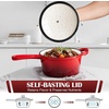 image:imageEfar 1Qt amp 2Qt Enameled Cast Iron Sauce Pan Set with Selfbasting Lids  Small Heavy Duty Dutch Oven Pot for All Kitchen Stove InductionReady amp Easy Clean PinkRed