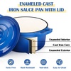 image:imageEfar 1Qt amp 2Qt Enameled Cast Iron Sauce Pan Set with Selfbasting Lids  Small Heavy Duty Dutch Oven Pot for All Kitchen Stove InductionReady amp Easy Clean PinkDeep Blue