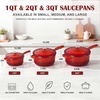 image:imageEfar 1Qt amp 2Qt Enameled Cast Iron Sauce Pan Set with Selfbasting Lids  Small Heavy Duty Dutch Oven Pot for All Kitchen Stove InductionReady amp Easy Clean PinkRed