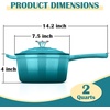image:imageEfar 1Qt amp 2Qt Enameled Cast Iron Sauce Pan Set with Selfbasting Lids  Small Heavy Duty Dutch Oven Pot for All Kitchen Stove InductionReady amp Easy Clean PinkPeacock Green