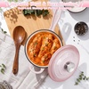 image:imageEfar 1Qt amp 2Qt Enameled Cast Iron Sauce Pan Set with Selfbasting Lids  Small Heavy Duty Dutch Oven Pot for All Kitchen Stove InductionReady amp Easy Clean PinkPink