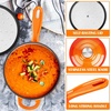 image:imageEfar 1Qt amp 2Qt Enameled Cast Iron Sauce Pan Set with Selfbasting Lids  Small Heavy Duty Dutch Oven Pot for All Kitchen Stove InductionReady amp Easy Clean PinkOrange