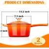 image:imageEfar 1Qt amp 2Qt Enameled Cast Iron Sauce Pan Set with Selfbasting Lids  Small Heavy Duty Dutch Oven Pot for All Kitchen Stove InductionReady amp Easy Clean PinkOrange