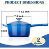 image:imageEfar 1Qt amp 2Qt Enameled Cast Iron Sauce Pan Set with Selfbasting Lids  Small Heavy Duty Dutch Oven Pot for All Kitchen Stove InductionReady amp Easy Clean PinkDeep Blue