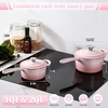 image:imageEfar 1Qt amp 2Qt Enameled Cast Iron Sauce Pan Set with Selfbasting Lids  Small Heavy Duty Dutch Oven Pot for All Kitchen Stove InductionReady amp Easy Clean PinkPink