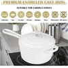 image:imageEfar 1Qt amp 2Qt Enameled Cast Iron Sauce Pan Set with Selfbasting Lids  Small Heavy Duty Dutch Oven Pot for All Kitchen Stove InductionReady amp Easy Clean PinkWhite