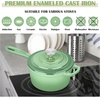 image:imageEfar 1Qt amp 2Qt Enameled Cast Iron Sauce Pan Set with Selfbasting Lids  Small Heavy Duty Dutch Oven Pot for All Kitchen Stove InductionReady amp Easy Clean PinkPistachio Green