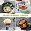 image:imageEfar 1Qt amp 2Qt Enameled Cast Iron Sauce Pan Set with Selfbasting Lids  Small Heavy Duty Dutch Oven Pot for All Kitchen Stove InductionReady amp Easy Clean PinkPistachio Green