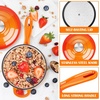 image:imageEfar 1Qt amp 2Qt Enameled Cast Iron Sauce Pan Set with Selfbasting Lids  Small Heavy Duty Dutch Oven Pot for All Kitchen Stove InductionReady amp Easy Clean PinkOrange