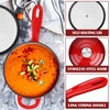 image:imageEfar 1Qt amp 2Qt Enameled Cast Iron Sauce Pan Set with Selfbasting Lids  Small Heavy Duty Dutch Oven Pot for All Kitchen Stove InductionReady amp Easy Clean PinkRed