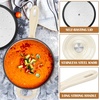 image:imageEfar 1Qt amp 2Qt Enameled Cast Iron Sauce Pan Set with Selfbasting Lids  Small Heavy Duty Dutch Oven Pot for All Kitchen Stove InductionReady amp Easy Clean PinkCream