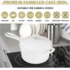 image:imageEfar 1Qt amp 2Qt Enameled Cast Iron Sauce Pan Set with Selfbasting Lids  Small Heavy Duty Dutch Oven Pot for All Kitchen Stove InductionReady amp Easy Clean PinkWhite