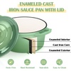 image:imageEfar 1Qt amp 2Qt Enameled Cast Iron Sauce Pan Set with Selfbasting Lids  Small Heavy Duty Dutch Oven Pot for All Kitchen Stove InductionReady amp Easy Clean PinkPistachio Green