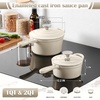 image:imageEfar 1Qt amp 2Qt Enameled Cast Iron Sauce Pan Set with Selfbasting Lids  Small Heavy Duty Dutch Oven Pot for All Kitchen Stove InductionReady amp Easy Clean PinkCream