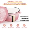 image:imageEfar 1Qt amp 2Qt Enameled Cast Iron Sauce Pan Set with Selfbasting Lids  Small Heavy Duty Dutch Oven Pot for All Kitchen Stove InductionReady amp Easy Clean PinkPink