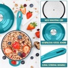 image:imageEfar 1Qt amp 2Qt Enameled Cast Iron Sauce Pan Set with Selfbasting Lids  Small Heavy Duty Dutch Oven Pot for All Kitchen Stove InductionReady amp Easy Clean PinkPeacock Green