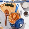 image:imageEfar 1Qt amp 2Qt Enameled Cast Iron Sauce Pan Set with Selfbasting Lids  Small Heavy Duty Dutch Oven Pot for All Kitchen Stove InductionReady amp Easy Clean PinkDeep Blue