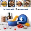 image:imageEfar 1Qt amp 2Qt Enameled Cast Iron Sauce Pan Set with Selfbasting Lids  Small Heavy Duty Dutch Oven Pot for All Kitchen Stove InductionReady amp Easy Clean PinkDeep Blue