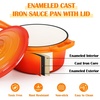 image:imageEfar 1Qt amp 2Qt Enameled Cast Iron Sauce Pan Set with Selfbasting Lids  Small Heavy Duty Dutch Oven Pot for All Kitchen Stove InductionReady amp Easy Clean PinkOrange