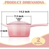 image:imageEfar 1Qt amp 2Qt Enameled Cast Iron Sauce Pan Set with Selfbasting Lids  Small Heavy Duty Dutch Oven Pot for All Kitchen Stove InductionReady amp Easy Clean PinkPink