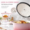 image:imageEfar 1Qt amp 2Qt Enameled Cast Iron Sauce Pan Set with Selfbasting Lids  Small Heavy Duty Dutch Oven Pot for All Kitchen Stove InductionReady amp Easy Clean PinkPink