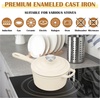 image:imageEfar 1Qt amp 2Qt Enameled Cast Iron Sauce Pan Set with Selfbasting Lids  Small Heavy Duty Dutch Oven Pot for All Kitchen Stove InductionReady amp Easy Clean PinkCream