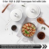 image:imageEfar 1Qt amp 2Qt Enameled Cast Iron Sauce Pan Set with Selfbasting Lids  Small Heavy Duty Dutch Oven Pot for All Kitchen Stove InductionReady amp Easy Clean PinkWhite