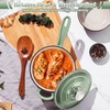 image:imageEfar 1Qt amp 2Qt Enameled Cast Iron Sauce Pan Set with Selfbasting Lids  Small Heavy Duty Dutch Oven Pot for All Kitchen Stove InductionReady amp Easy Clean PinkPistachio Green