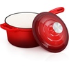 image:imageEfar 1Qt amp 2Qt Enameled Cast Iron Sauce Pan Set with Selfbasting Lids  Small Heavy Duty Dutch Oven Pot for All Kitchen Stove InductionReady amp Easy Clean PinkRed