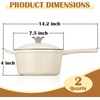 image:imageEfar 1Qt amp 2Qt Enameled Cast Iron Sauce Pan Set with Selfbasting Lids  Small Heavy Duty Dutch Oven Pot for All Kitchen Stove InductionReady amp Easy Clean PinkCream