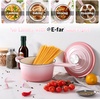 image:imageEfar 1Qt amp 2Qt Enameled Cast Iron Sauce Pan Set with Selfbasting Lids  Small Heavy Duty Dutch Oven Pot for All Kitchen Stove InductionReady amp Easy Clean PinkPink