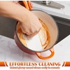 image:imageEfar 1Qt amp 2Qt Enameled Cast Iron Sauce Pan Set with Selfbasting Lids  Small Heavy Duty Dutch Oven Pot for All Kitchen Stove InductionReady amp Easy Clean PinkOrange