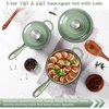 image:imageEfar 1Qt amp 2Qt Enameled Cast Iron Sauce Pan Set with Selfbasting Lids  Small Heavy Duty Dutch Oven Pot for All Kitchen Stove InductionReady amp Easy Clean PinkPistachio Green