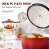 image:imageEfar 1Qt amp 2Qt Enameled Cast Iron Sauce Pan Set with Selfbasting Lids  Small Heavy Duty Dutch Oven Pot for All Kitchen Stove InductionReady amp Easy Clean PinkRed