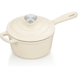 image:imageEfar 1Qt amp 2Qt Enameled Cast Iron Sauce Pan Set with Selfbasting Lids  Small Heavy Duty Dutch Oven Pot for All Kitchen Stove InductionReady amp Easy Clean PinkCream