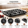 image:imageEfar 12Cup Muffin Pan 2 Pack Nonstick Carbon Steel Cupcake Pan Tin Tray  Metal Bakeware Muffin Baking Tins for Oven Standard Size Ideal for Muffins Cake Tart Brownies Easy Clean amp Nontoxic2