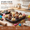 image:imageEfar 12Cup Muffin Pan 2 Pack Nonstick Carbon Steel Cupcake Pan Tin Tray  Metal Bakeware Muffin Baking Tins for Oven Standard Size Ideal for Muffins Cake Tart Brownies Easy Clean amp Nontoxic2