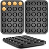 image:imageEfar Muffin Pan Set of 2 Regular 12Cup amp Mini 24Cup Cupcake Pan  Nonstick Carbon Steel Muffin Tins for Easy Release 2 Sizes for Baking Muffins amp Cupcakes WarpFree amp Even Baking Oven SafeCarbon Steel