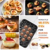 image:imageEfar Muffin Pan Set of 2 Regular 12Cup amp Mini 24Cup Cupcake Pan  Nonstick Carbon Steel Muffin Tins for Easy Release 2 Sizes for Baking Muffins amp Cupcakes WarpFree amp Even Baking Oven SafeCarbon Steel