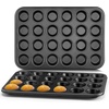image:imageEfar Muffin Pan Set of 2 Regular 12Cup amp Mini 24Cup Cupcake Pan  Nonstick Carbon Steel Muffin Tins for Easy Release 2 Sizes for Baking Muffins amp Cupcakes WarpFree amp Even Baking Oven SafeCarbon Steel