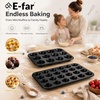image:imageEfar Muffin Pan Set of 2 Regular 12Cup amp Mini 24Cup Cupcake Pan  Nonstick Carbon Steel Muffin Tins for Easy Release 2 Sizes for Baking Muffins amp Cupcakes WarpFree amp Even Baking Oven SafeCarbon Steel
