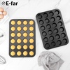 image:imageEfar Muffin Pan Set of 2 Regular 12Cup amp Mini 24Cup Cupcake Pan  Nonstick Carbon Steel Muffin Tins for Easy Release 2 Sizes for Baking Muffins amp Cupcakes WarpFree amp Even Baking Oven SafeCarbon Steel
