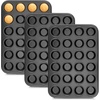 image:imageEfar Muffin Pan Set of 2 Regular 12Cup amp Mini 24Cup Cupcake Pan  Nonstick Carbon Steel Muffin Tins for Easy Release 2 Sizes for Baking Muffins amp Cupcakes WarpFree amp Even Baking Oven SafeCarbon Steel