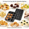 image:imageEfar Muffin Pan Set of 2 Regular 12Cup amp Mini 24Cup Cupcake Pan  Nonstick Carbon Steel Muffin Tins for Easy Release 2 Sizes for Baking Muffins amp Cupcakes WarpFree amp Even Baking Oven SafeCarbon Steel